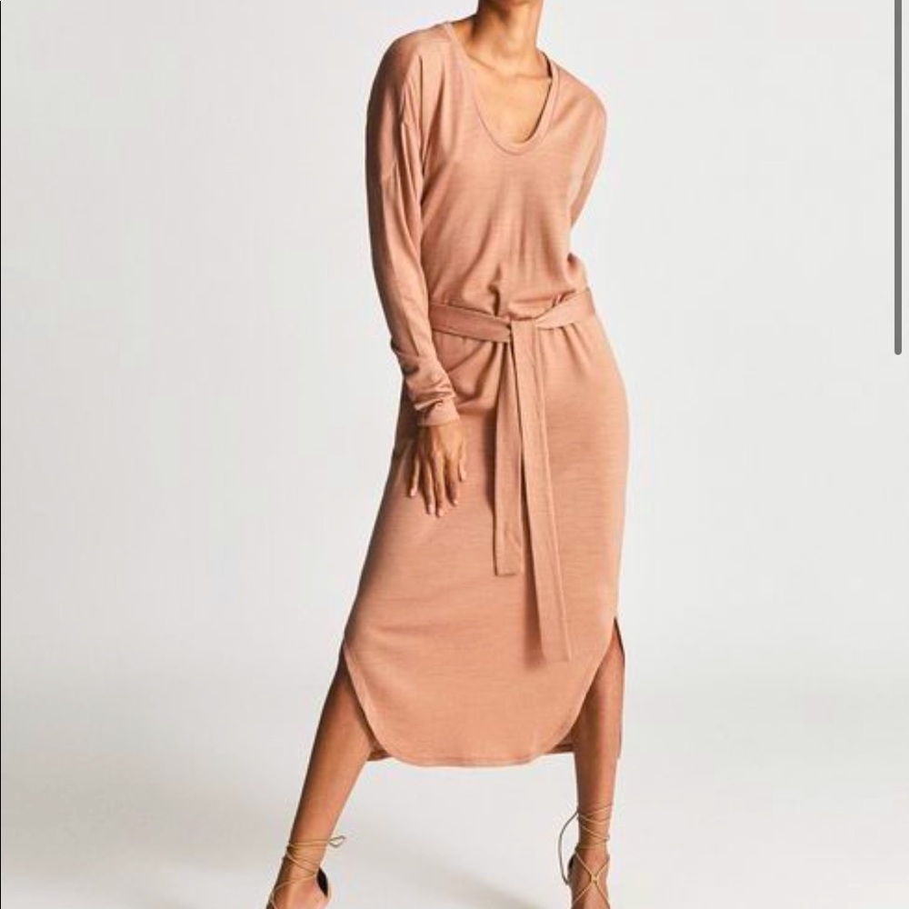 Reiss Cleo Wool/Jersey Blend Midi Dress